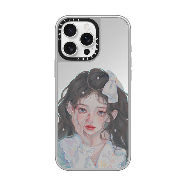 ART021 x CASETiFY iPhone 16 Pro Max Case シルバー (シルバーバンパー) ミラーケース MagSafe対応 Pearl Girl ART021 x CASETiFY iPhone 16 Pro Max Case シルバー (シルバーバンパー) ミラーケース MagSafe対応 Pearl Girl