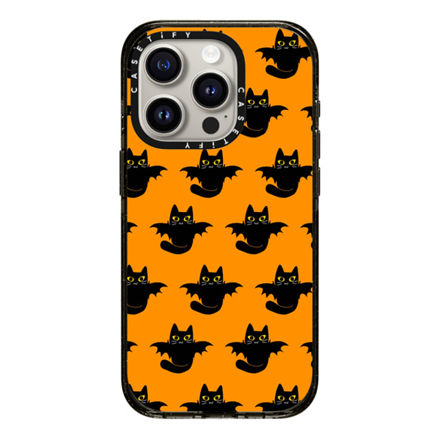 CASETiFY iPhone 15 Pro ケース ブラック インパクトケース MagSafe対応 2 (Kitty Bat) evelyn668 Back to School CASETiFY iPhone 15 Pro ケース ブラック インパクトケース MagSafe対応 2 (Kitty Bat) evelyn668 Back to School