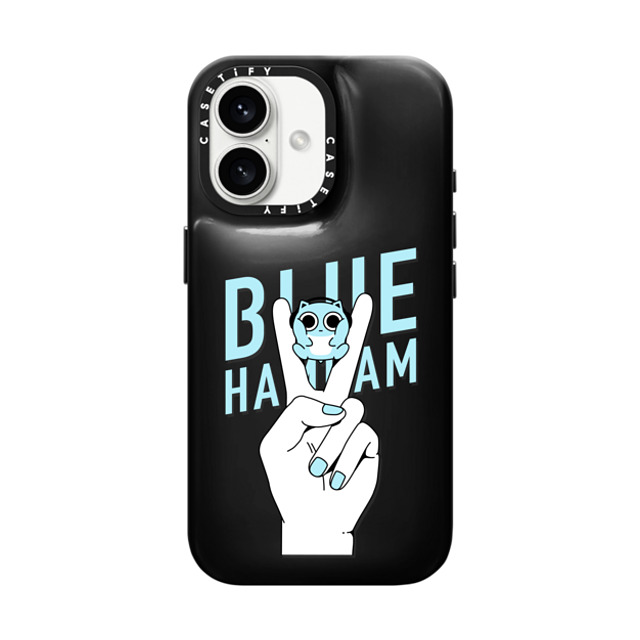 BLUE HAMHAM x CASETiFY iPhone 16 ケース Phantom Black ピローケース PEACE