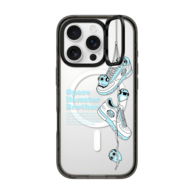 BLUE HAMHAM x CASETiFY iPhone 16 Pro ケース ブラック インパクトリングスタンドケース MagSafe対応 SHOES