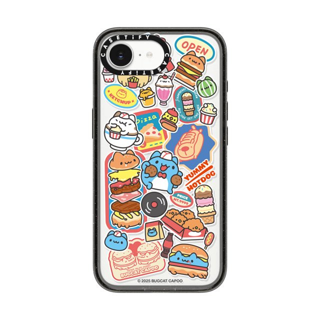 capoo x CASETiFY iPhone 16e ケース Animal,Cartoon ブラック インパクトケース MagSafe対応 Bugcat Capoo Sticker Case Back to School capoo x CASETiFY iPhone 16e ケース Animal,Cartoon ブラック インパクトケース MagSafe対応 Bugcat Capoo Sticker Case Back to School