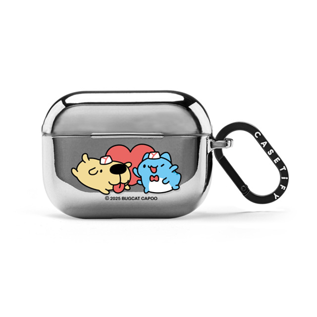 capoo x CASETiFY AirPods Pro 2 Animal,Cartoon シルバー ミラー ケース Bugcat Capoo Love Dog Earbuds Case Back to School capoo x CASETiFY AirPods Pro 2 Animal,Cartoon シルバー ミラー ケース Bugcat Capoo Love Dog Earbuds Case Back to School