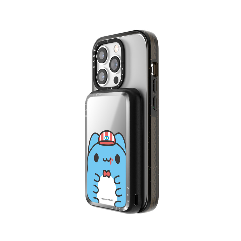 capoo x CASETiFY モバイルバッテリー Animal,Cartoon シルバー ミラー モバイルバッテリー MagSafe対応 Bugcat Capoo Face PowerThru Power Bank Back to School capoo x CASETiFY モバイルバッテリー Animal,Cartoon シルバー ミラー モバイルバッテリー MagSafe対応 Bugcat Capoo Face PowerThru Power Bank Back to School