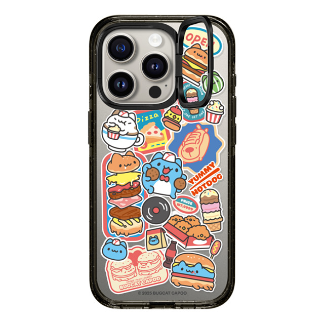 capoo x CASETiFY iPhone 15 Pro ケース Animal,Cartoon ブラック インパクトリングスタンドケース MagSafe対応 Bugcat Capoo Sticker Case Back to School capoo x CASETiFY iPhone 15 Pro ケース Animal,Cartoon ブラック インパクトリングスタンドケース MagSafe対応 Bugcat Capoo Sticker Case Back to School
