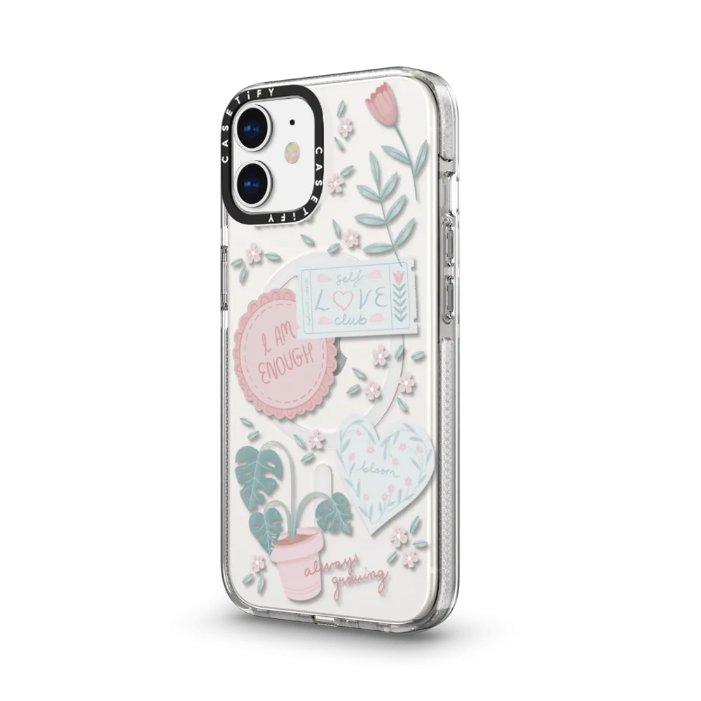 Impact Clear iPhone 12 Case MagSafe Compatible - Self-Care Stickers by Ivory Paper Co
