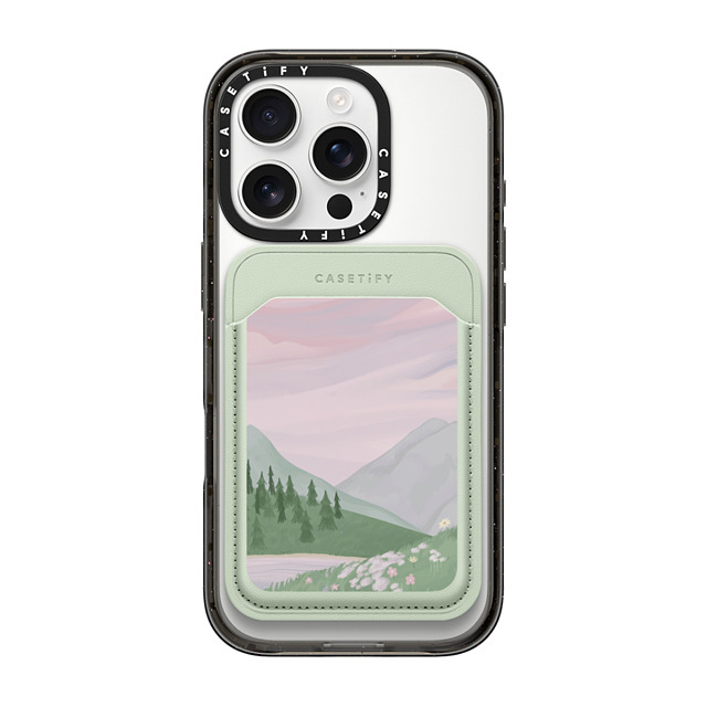 Ivory Paper Co x CASETiFY MagSafe ウォレット Mint/Brown Snappy BioVeg MagSafe ウォレット Twilight Mountains by Ivory Paper Co