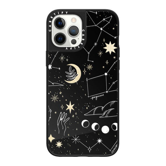 Ivory Paper Co x CASETiFY iPhone 12 Pro Max ケース Star,Zodiac Black on Black ミラーケース MagSafe対応 Stargazing by Ivory Paper Co Mother's Day Ivory Paper Co x CASETiFY iPhone 12 Pro Max ケース Star,Zodiac Black on Black ミラーケース MagSafe対応 Stargazing by Ivory Paper Co Mother's Day