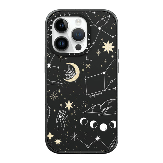 Ivory Paper Co x CASETiFY iPhone 14 Pro ケース マットブラック インパクトケース MagSafe対応 Stargazing by Ivory Paper Co