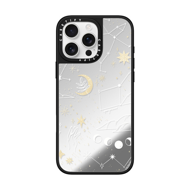 Ivory Paper Co x CASETiFY iPhone 16 Pro Max ケース Silver on Black ミラーケース MagSafe対応 Stargazing by Ivory Paper Co