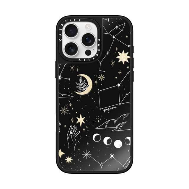 Ivory Paper Co x CASETiFY iPhone 16 Pro Max ケース Star,Zodiac Black on Black ミラーケース MagSafe対応 Stargazing by Ivory Paper Co Back to School Ivory Paper Co x CASETiFY iPhone 16 Pro Max ケース Star,Zodiac Black on Black ミラーケース MagSafe対応 Stargazing by Ivory Paper Co Back to School