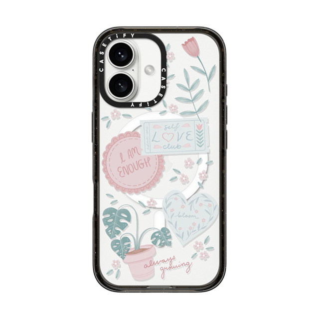 Ivory Paper Co x CASETiFY iPhone 16 ケース ブラック インパクトケース MagSafe対応 Self-Care Stickers by Ivory Paper Co