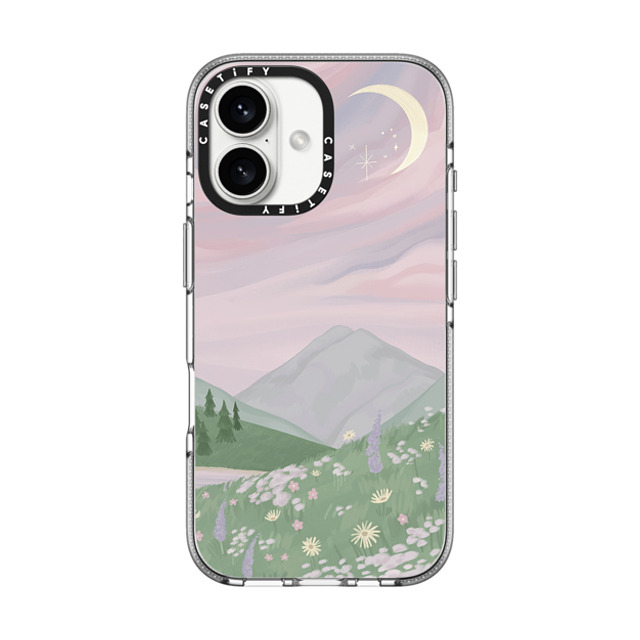 Ivory Paper Co x CASETiFY iPhone 16 Case Floral,Cloud Clear Clear Case MagSafe Compatible Twilight Mountains by Ivory Paper Co Mother's Day Ivory Paper Co x CASETiFY iPhone 16 Case Floral,Cloud Clear Clear Case MagSafe Compatible Twilight Mountains by Ivory Paper Co Mother's Day