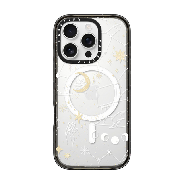 Ivory Paper Co x CASETiFY iPhone 16 Pro ケース ブラック インパクトケース MagSafe対応 Stargazing by Ivory Paper Co