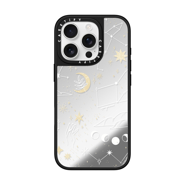 Ivory Paper Co x CASETiFY iPhone 16 Pro ケース Silver on Black ミラーケース MagSafe対応 Stargazing by Ivory Paper Co