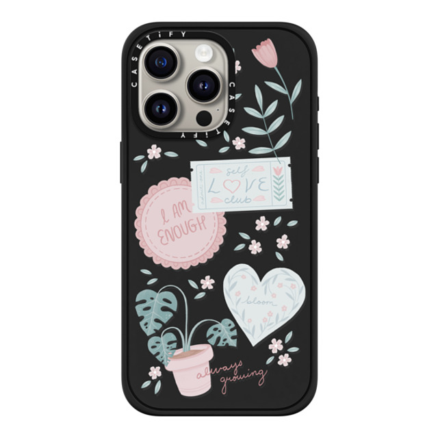 Ivory Paper Co x CASETiFY iPhone 15 Pro Max ケース マットブラック インパクトケース MagSafe対応 Self-Care Stickers by Ivory Paper Co