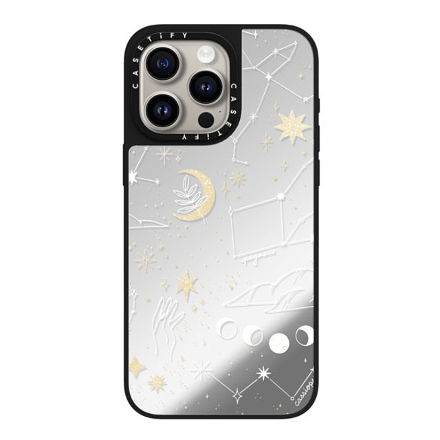 Ivory Paper Co x CASETiFY iPhone 15 Pro Max ケース Silver on Black ミラーケース MagSafe対応 Stargazing by Ivory Paper Co