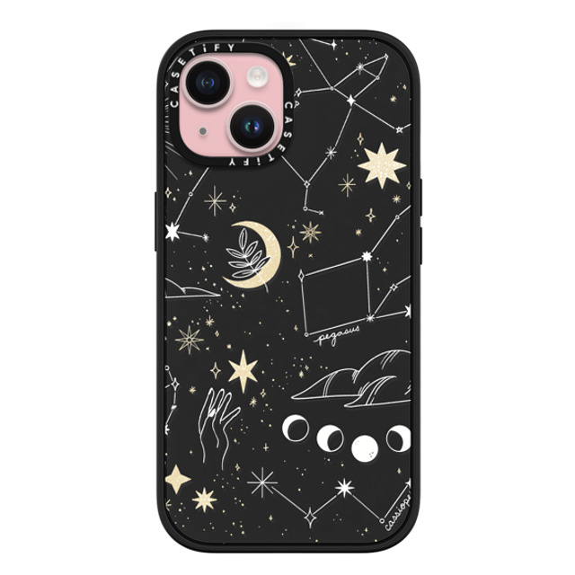 Ivory Paper Co x CASETiFY iPhone 15 ケース マットブラック インパクトケース MagSafe対応 Stargazing by Ivory Paper Co