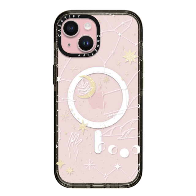 Ivory Paper Co x CASETiFY iPhone 15 ケース ブラック インパクトケース MagSafe対応 Stargazing by Ivory Paper Co