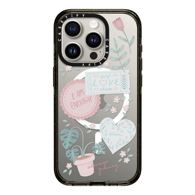 Ivory Paper Co x CASETiFY iPhone 15 Pro ケース ブラック インパクトケース MagSafe対応 Self-Care Stickers by Ivory Paper Co