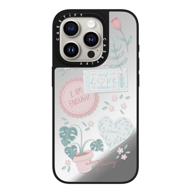 Ivory Paper Co x CASETiFY iPhone 15 Pro Case Silver on Black ミラーケース MagSafe対応 Self-Care Stickers by Ivory Paper Co Ivory Paper Co x CASETiFY iPhone 15 Pro Case Silver on Black ミラーケース MagSafe対応 Self-Care Stickers by Ivory Paper Co