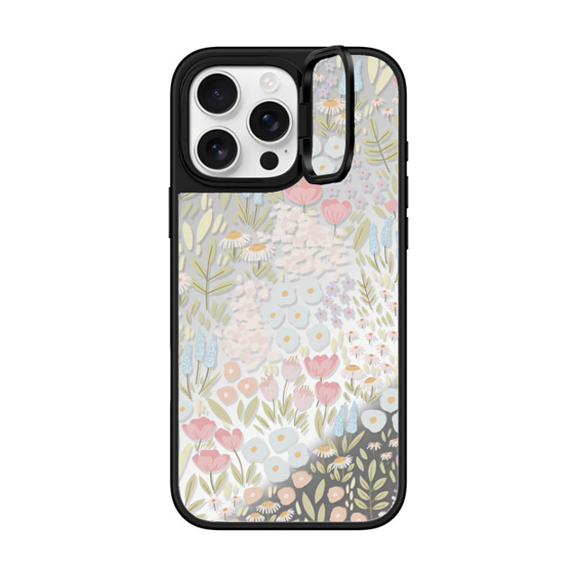 Ivory Paper Co x CASETiFY iPhone 16 Pro Max ケース Silver on Black ミラー リングスタンドケース MagSafe対応 Eleanor by Ivory Paper Co