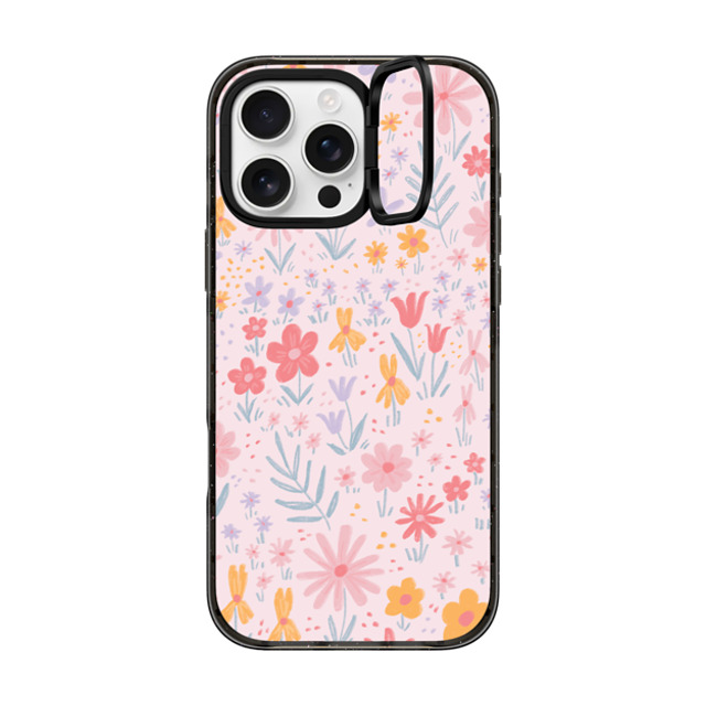 Ivory Paper Co x CASETiFY iPhone 16 Pro Max ケース ブラック インパクトリングスタンドケース MagSafe対応 Maddie's Florals by Ivory Paper Co