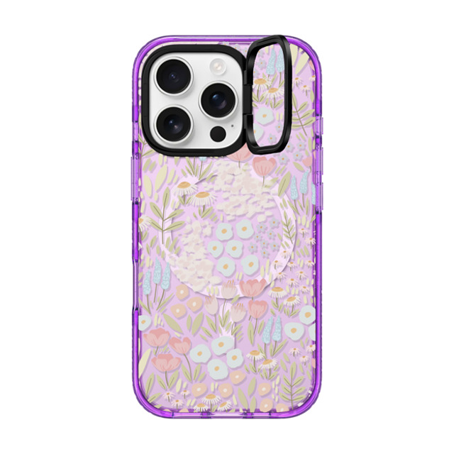 Ivory Paper Co x CASETiFY iPhone 16 Pro ケース パープル インパクトリングスタンドケース MagSafe対応 Eleanor by Ivory Paper Co