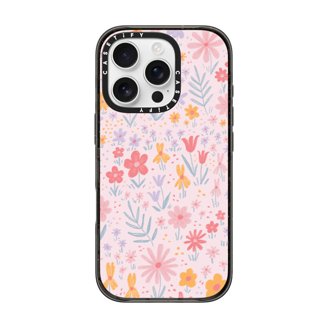 Ivory Paper Co x CASETiFY iPhone 16 Pro ケース ブラック インパクトケース MagSafe対応 Maddie's Florals by Ivory Paper Co