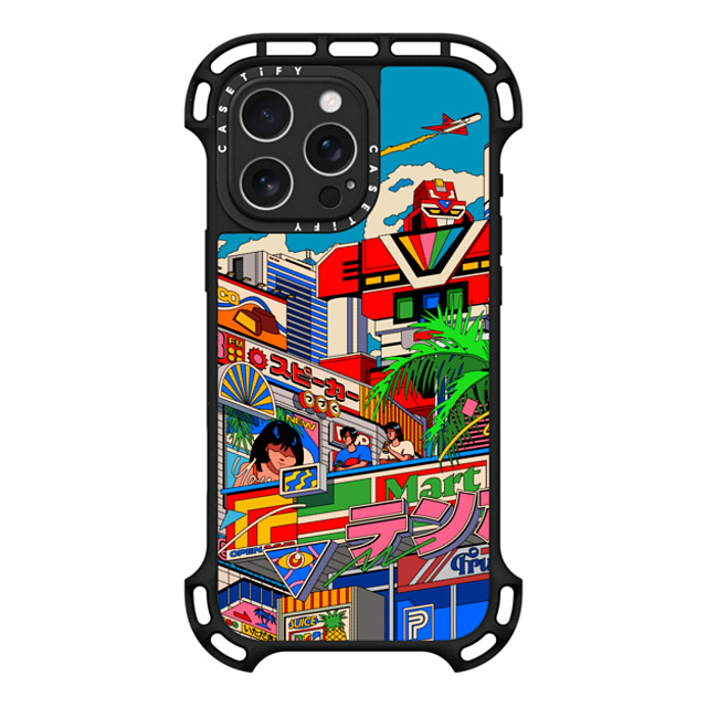 Ardhira Putra x CASETiFY iPhone 16 Pro Max ケース ブラック ウルトラ バウンスケース MagSafe対応 CITY BREEZE