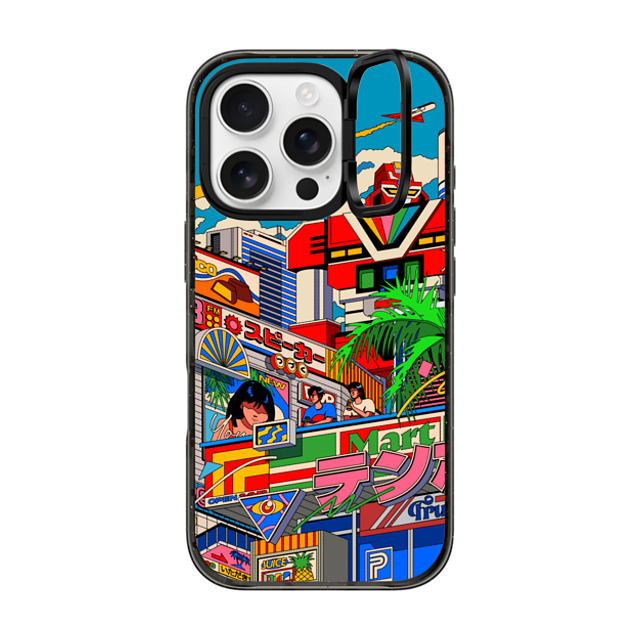 Ardhira Putra x CASETiFY iPhone 16 Pro ケース ブラック インパクトリングスタンドケース MagSafe対応 CITY BREEZE