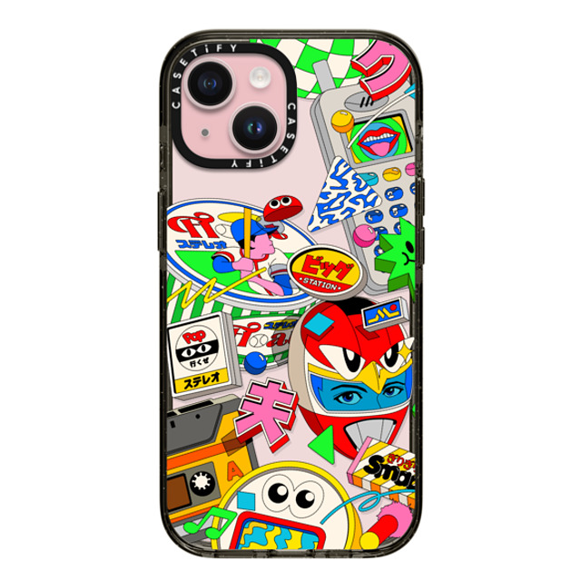 Ardhira Putra x CASETiFY iPhone 15 ケース ブラック インパクトケース BUBBLE POP