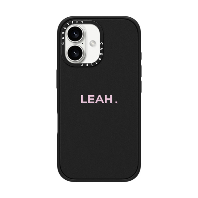 CASETiFY iPhone 16 Case Matte Black Impact Case MagSafe Compatible Custom Case - Leah. CASETiFY iPhone 16 Case Matte Black Impact Case MagSafe Compatible Custom Case - Leah.