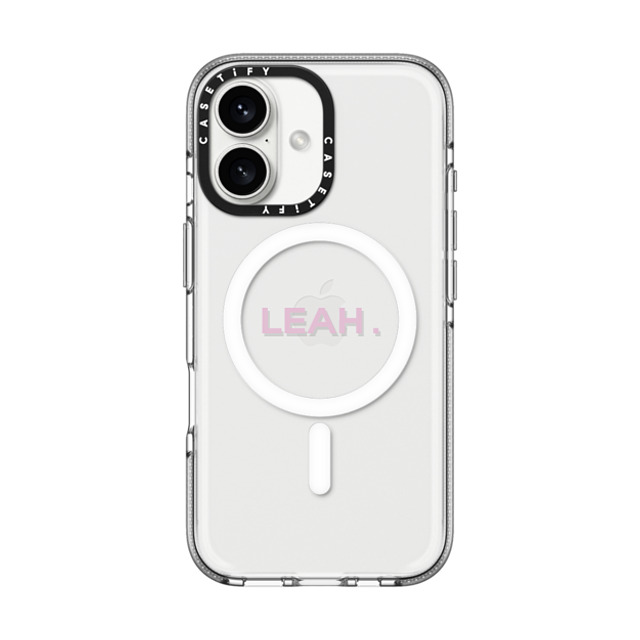 CASETiFY iPhone 16 Case Clear Clear Case MagSafe Compatible Custom Case - Leah. CASETiFY iPhone 16 Case Clear Clear Case MagSafe Compatible Custom Case - Leah.
