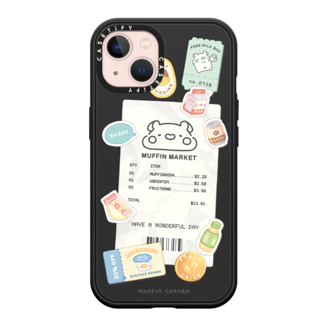 Muffin Corner x CASETiFY iPhone 13 ケース マットブラック インパクトケース MagSafe対応 Muffinmaru's Konbini by Muffin Corner