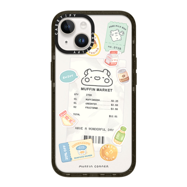 Muffin Corner x CASETiFY iPhone 14 ケース ブラック インパクトケース Muffinmaru's Konbini by Muffin Corner