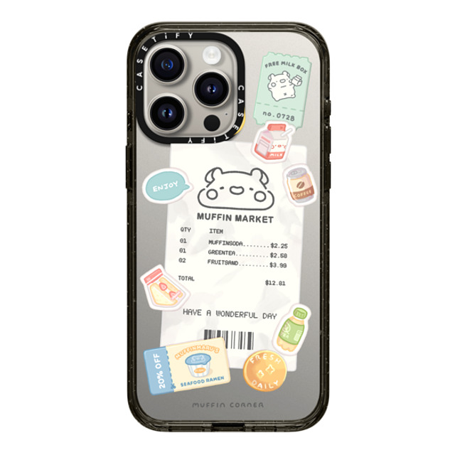 Muffin Corner x CASETiFY iPhone 15 Pro Max ケース ブラック インパクトケース Muffinmaru's Konbini by Muffin Corner