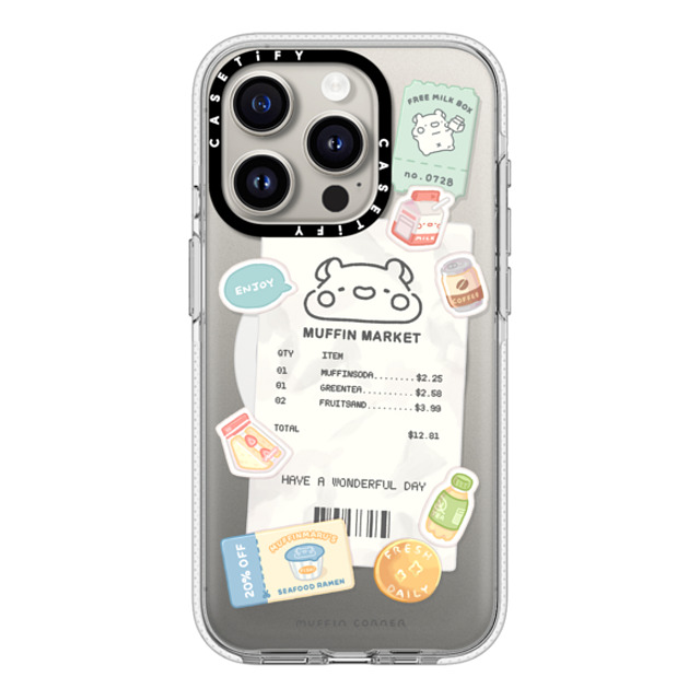 Muffin Corner x CASETiFY iPhone 15 Pro ケース クリア クリア ケース MagSafe対応 Muffinmaru's Konbini by Muffin Corner