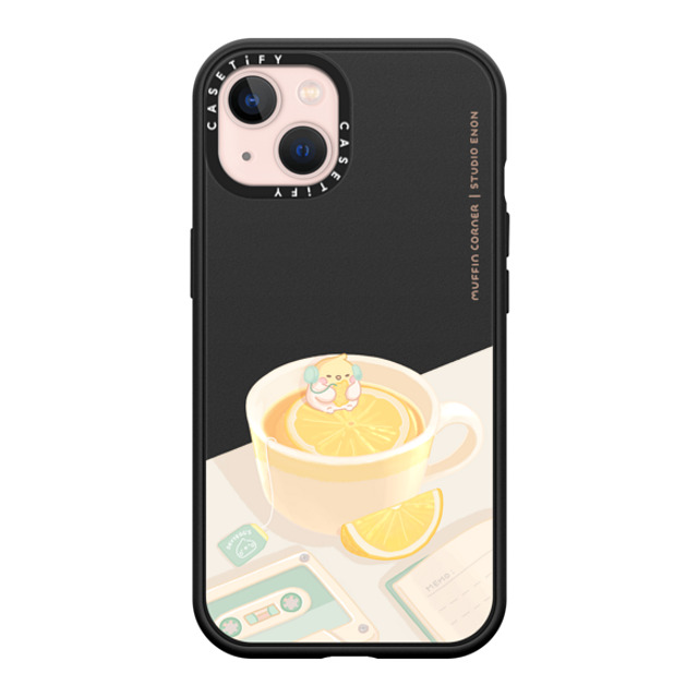 Muffin Corner x CASETiFY iPhone 13 ケース マットブラック インパクトケース MagSafe対応 Lemon Lo-fi by Muffin Corner