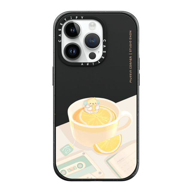 Muffin Corner x CASETiFY iPhone 14 Pro ケース マットブラック インパクトケース MagSafe対応 Lemon Lo-fi by Muffin Corner