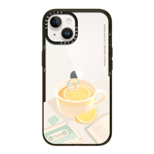 Muffin Corner x CASETiFY iPhone 14 ケース ブラック インパクトケース Lemon Lo-fi by Muffin Corner