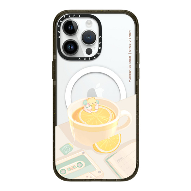 Muffin Corner x CASETiFY iPhone 14 Pro Max ケース ブラック インパクトケース MagSafe対応 Lemon Lo-fi by Muffin Corner