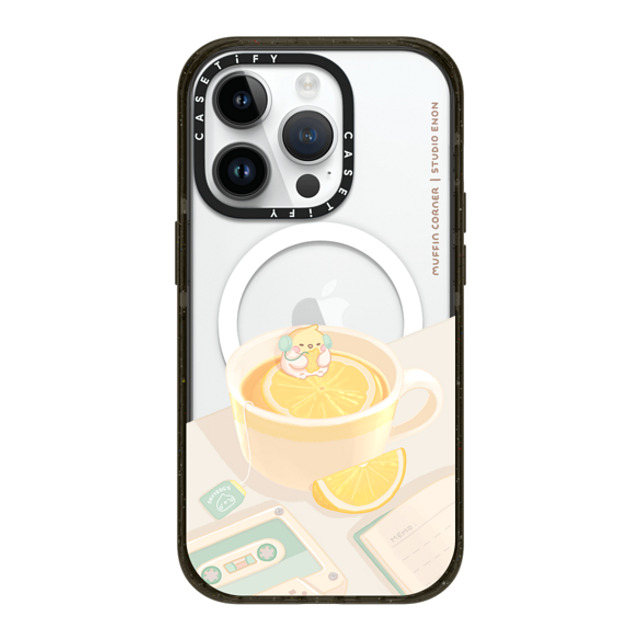 Muffin Corner x CASETiFY iPhone 14 Pro ケース ブラック インパクトケース MagSafe対応 Lemon Lo-fi by Muffin Corner