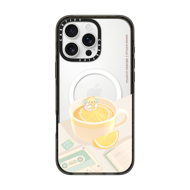 Muffin Corner x CASETiFY iPhone 16 Pro Max ケース ブラック インパクトケース MagSafe対応 Lemon Lo-fi by Muffin Corner