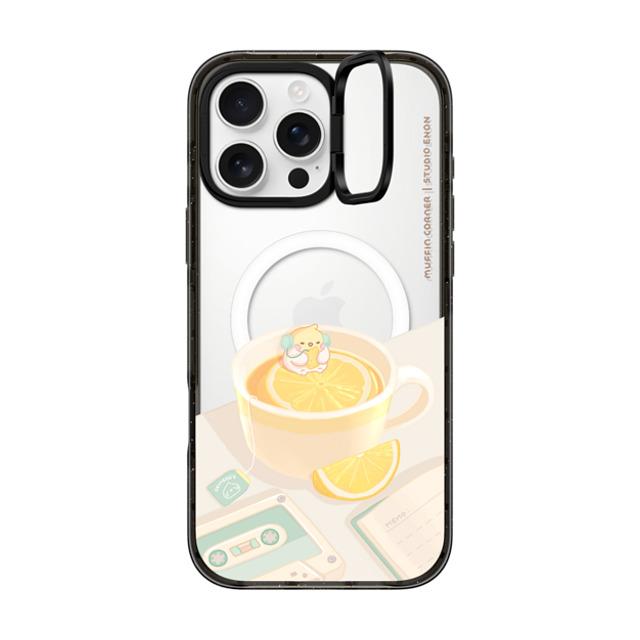 Muffin Corner x CASETiFY iPhone 16 Pro Max ケース ブラック インパクトリングスタンドケース MagSafe対応 Lemon Lo-fi by Muffin Corner