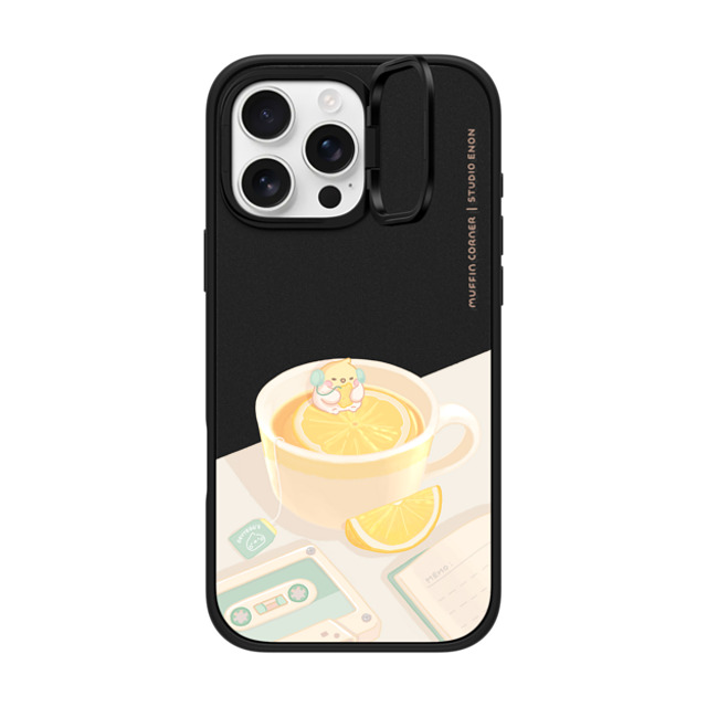 Muffin Corner x CASETiFY iPhone 16 Pro Max ケース マットブラック インパクトリングスタンドケース MagSafe対応 Lemon Lo-fi by Muffin Corner