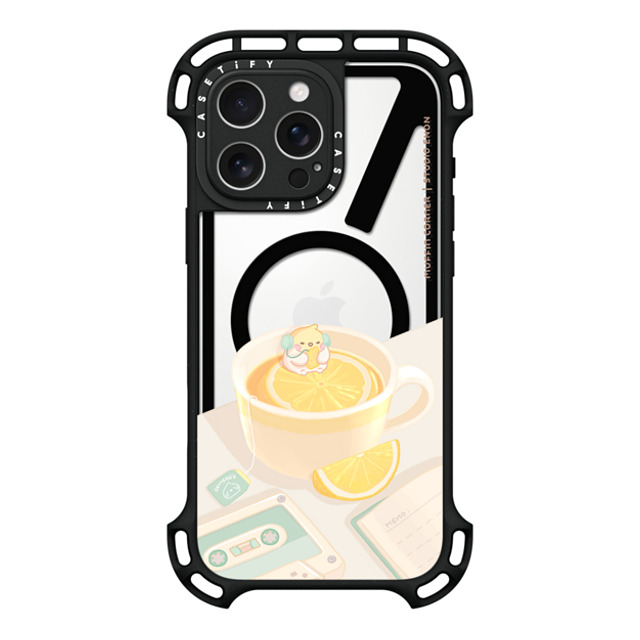 Muffin Corner x CASETiFY iPhone 16 Pro Max ケース ブラック ウルトラ バウンスケース MagSafe対応 Lemon Lo-fi by Muffin Corner