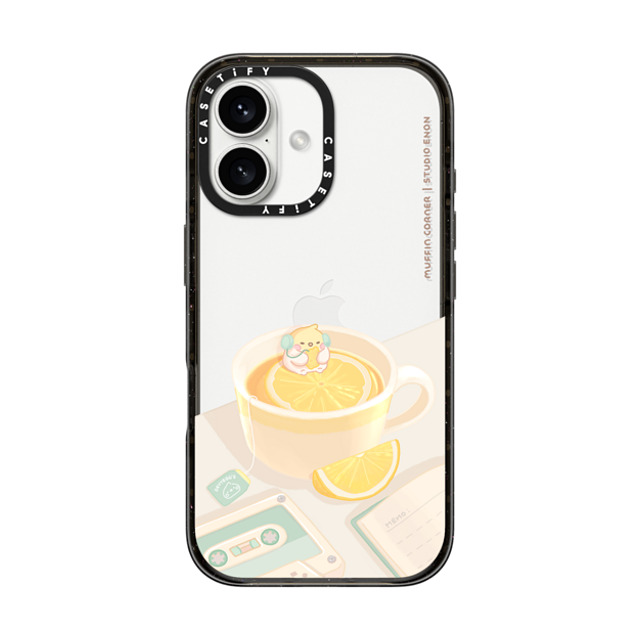 Muffin Corner x CASETiFY iPhone 16 ケース ブラック インパクトケース Lemon Lo-fi by Muffin Corner