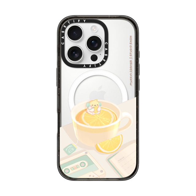 Muffin Corner x CASETiFY iPhone 16 Pro ケース ブラック インパクトケース MagSafe対応 Lemon Lo-fi by Muffin Corner