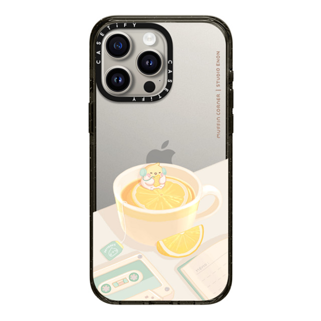 Muffin Corner x CASETiFY iPhone 15 Pro Max ケース ブラック インパクトケース Lemon Lo-fi by Muffin Corner