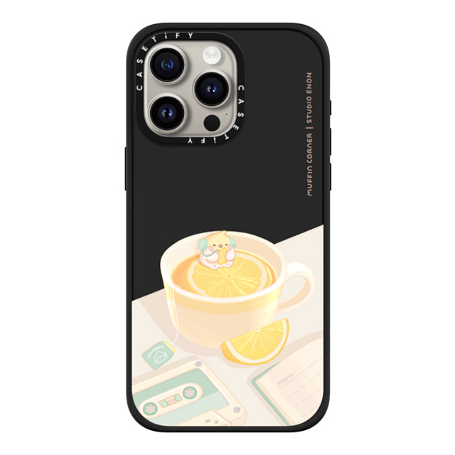 Muffin Corner x CASETiFY iPhone 15 Pro Max ケース マットブラック インパクトケース MagSafe対応 Lemon Lo-fi by Muffin Corner